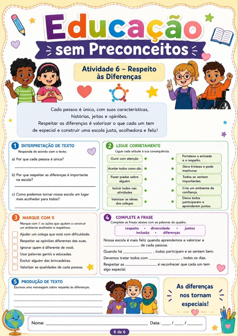 Atividade 6 – Respeito às Diferenças
